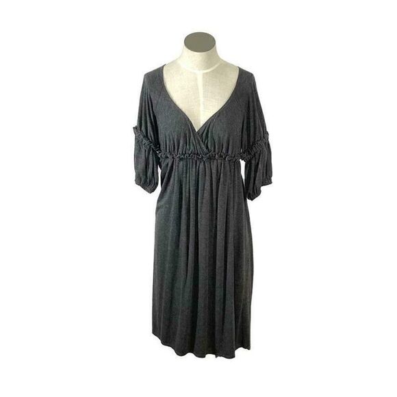 Max Studio XS Gray Mini Dress ~Y2K~ Surplice Neckline | Ruffled Sleeves - Picture 1 of 4